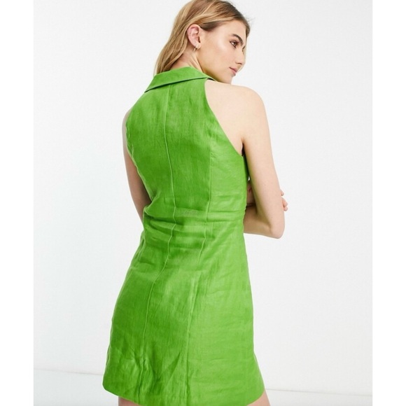 & Other Stories Green Linen Halter Mini Dress | NWT | EU 38 / US 6 - Picture 2 of 10